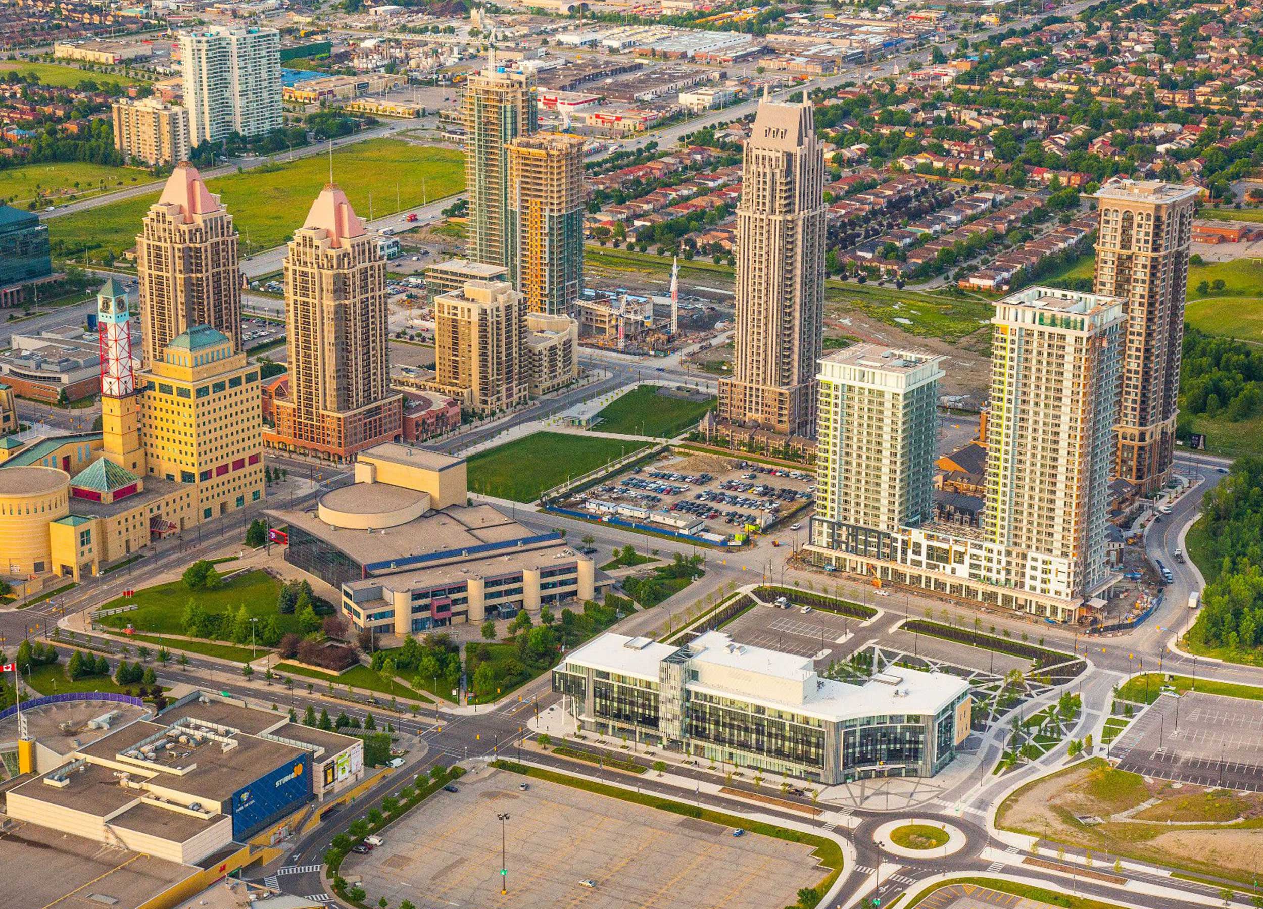 Aerial view of Mississauga City Centre